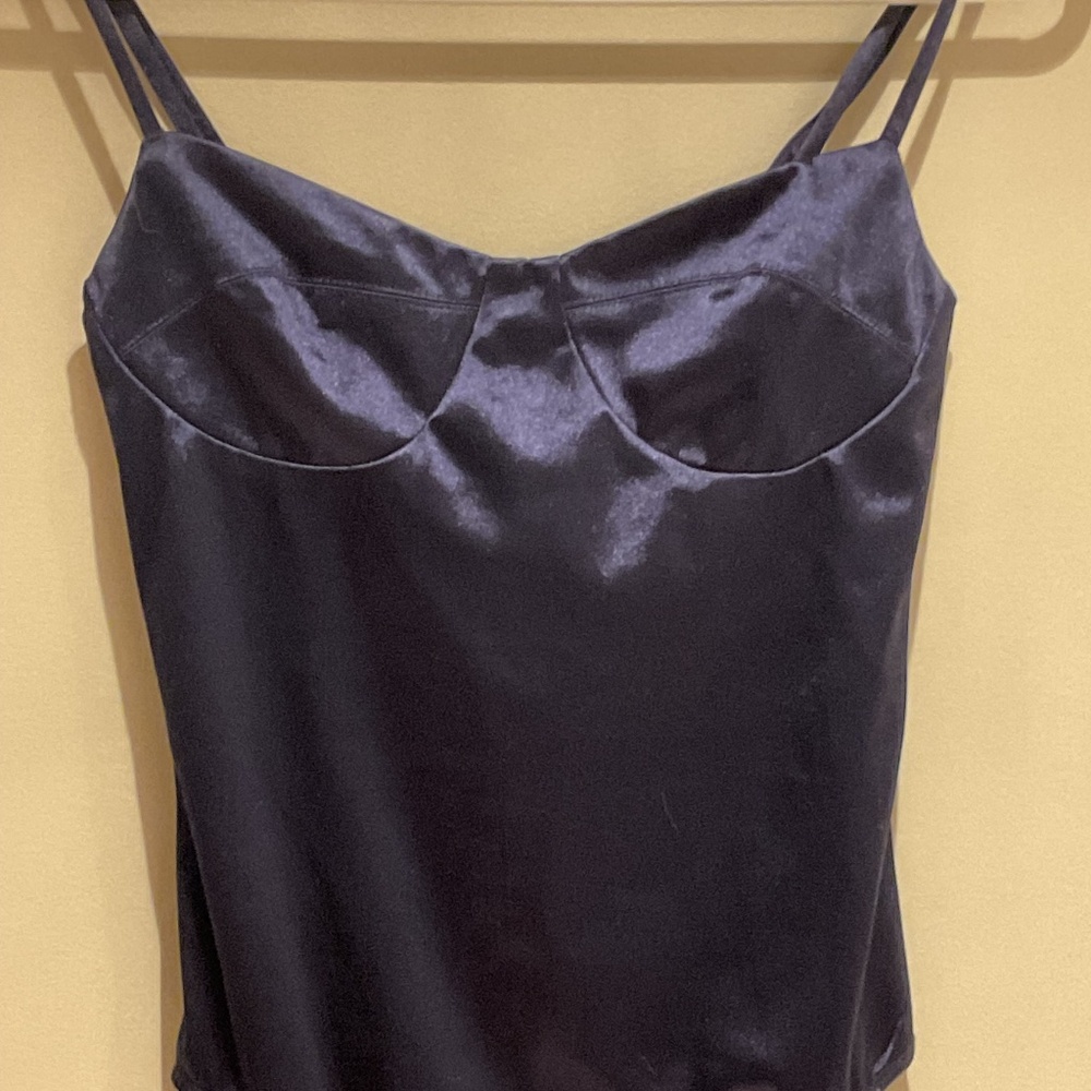 Princess Polly, Satin Bodysuit, Navy, Size 4